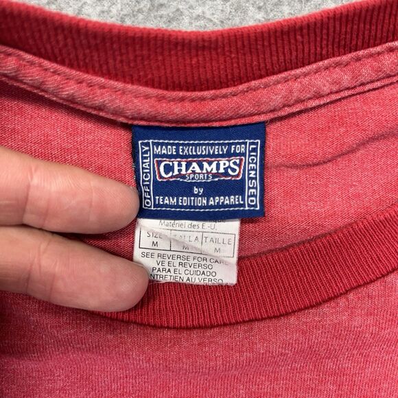 Champs Sports Kansas University Ringer Tee Men’s M Red Jayhawks Vintage Y2K - Picture 3 of 8